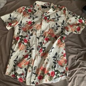 Pacsun Short Sleeve Button Up Floral Shirt Size L